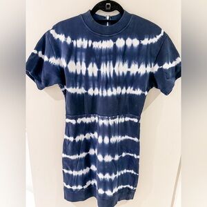 Michael Kors Midnight Blue and White Dress jersey tie dye dress